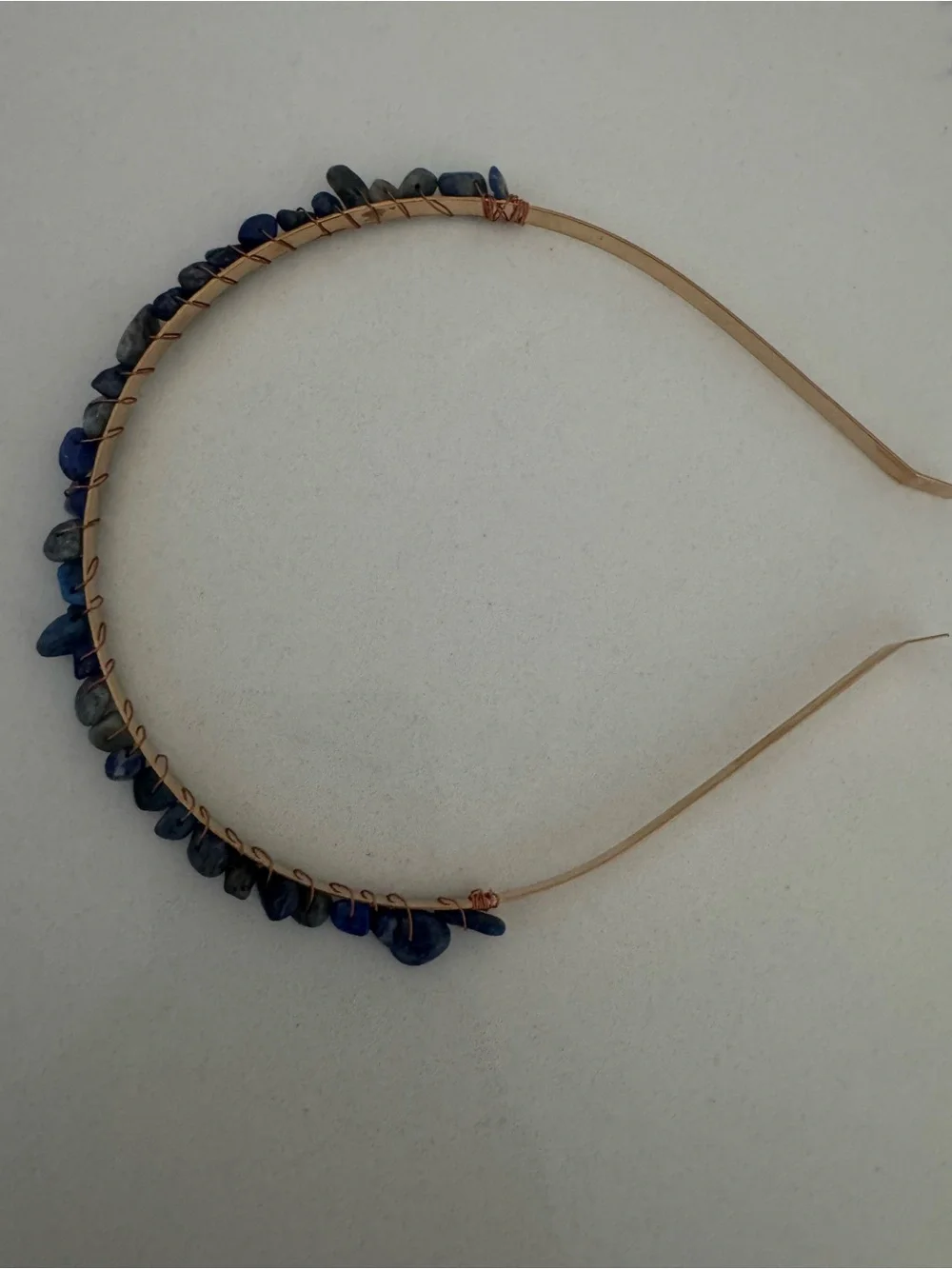 Blue Stone Wire-Wrapped Headband